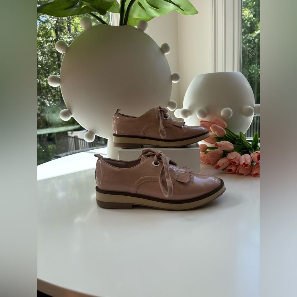 Zara size 37 pink women’s leather loafers
